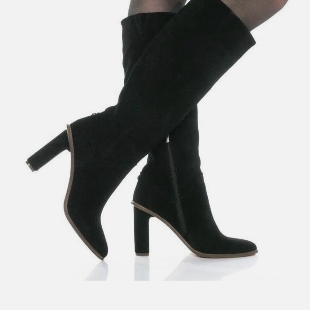 Vince Camuto Phranzie Knee High Black Suede Boots